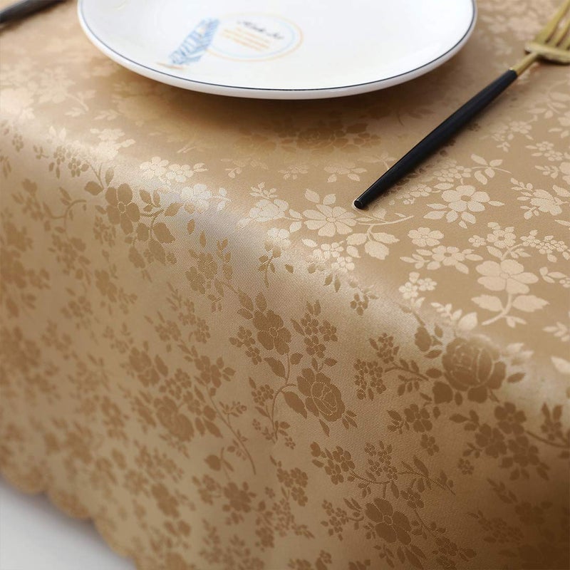 Smiry Rectangle Table Cloth, Waterproof Heavy Duty Vinyl Tablecloths, Wipeable Washable Table Cover for Kitchen and Dining Room (Brown, 54" X 108") - Image 5